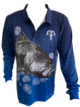 Blue Barra range, 100% polyester, button up and collared.