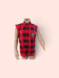 Flanno red sleeveless