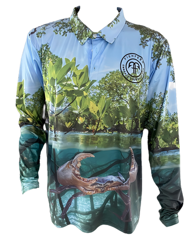 Fishing Shirt Muddy madness, lightweight polyester stretch blend.
