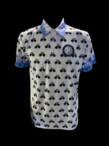 white pickleball polo